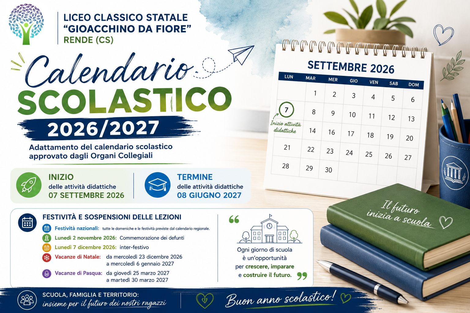 ADATTAMENTO CALENDARIO SCOLASTICO A.S. 2026 - 2027