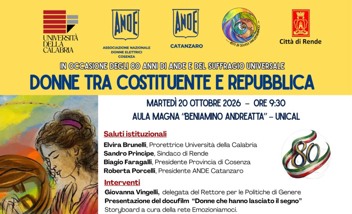 Donne tra Costituente e Repubblica - Martedì 20 ottobre ore 9:30 - Aula Magna